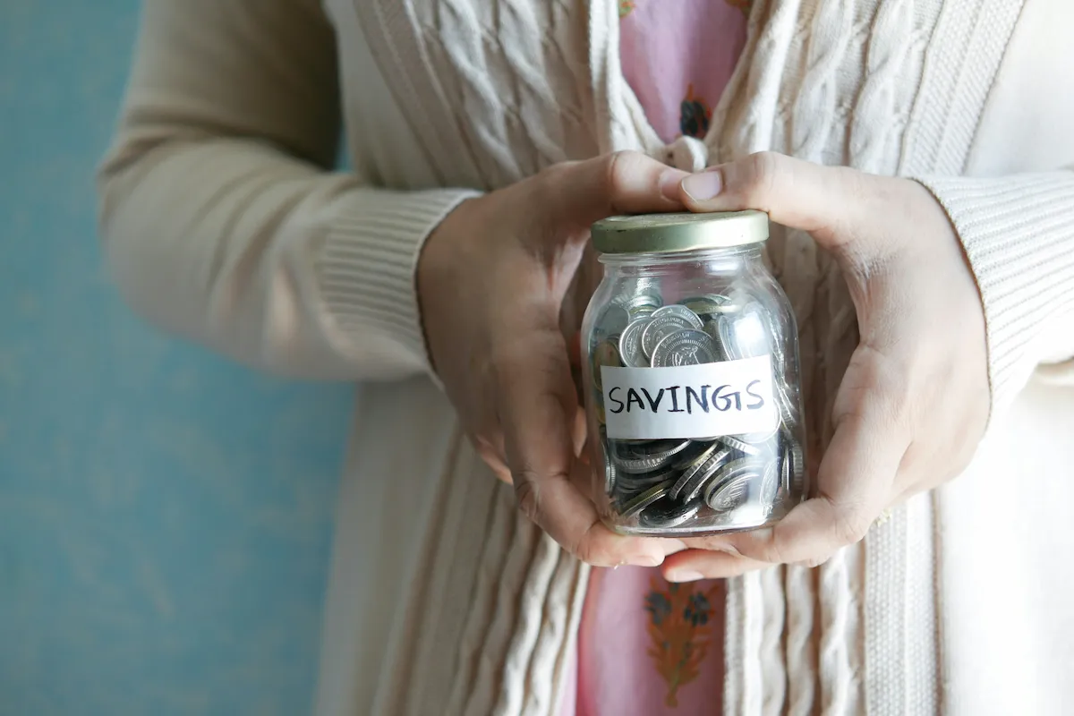 Savings jar representing a move-out fund